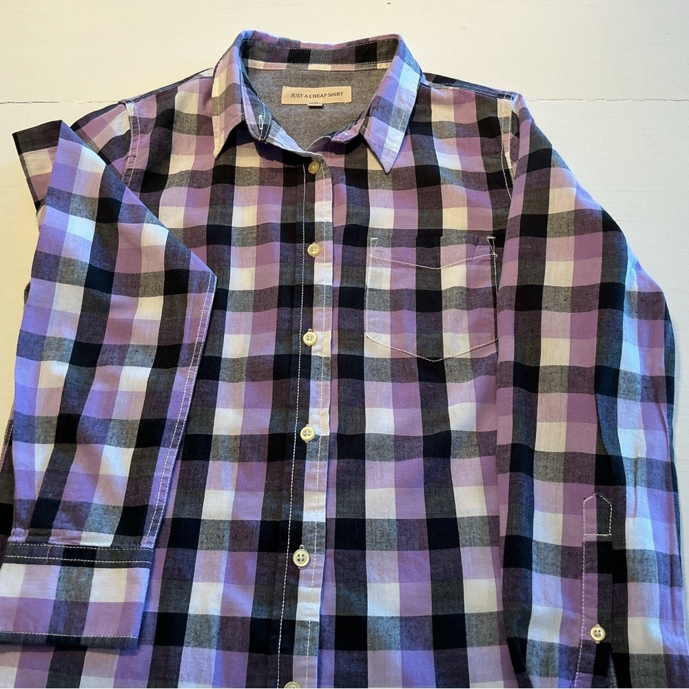 Purple and Black Plaid Women's Blouse